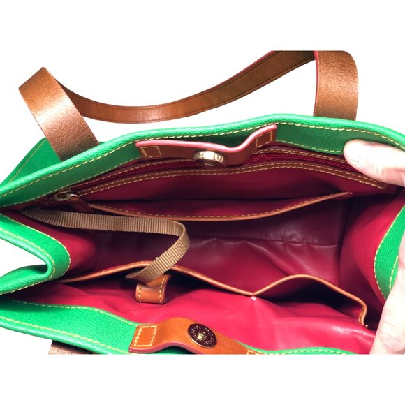 Dooney & Bourke Green Leather Tote Purse - Picture 3 of 3
